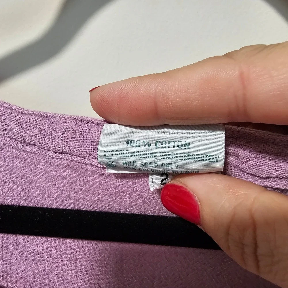 OH MY GAUZE! L/XL‎ Sleeveless Midi Dress Lavender Cotton Gauze Casual - Picture 8 of 8